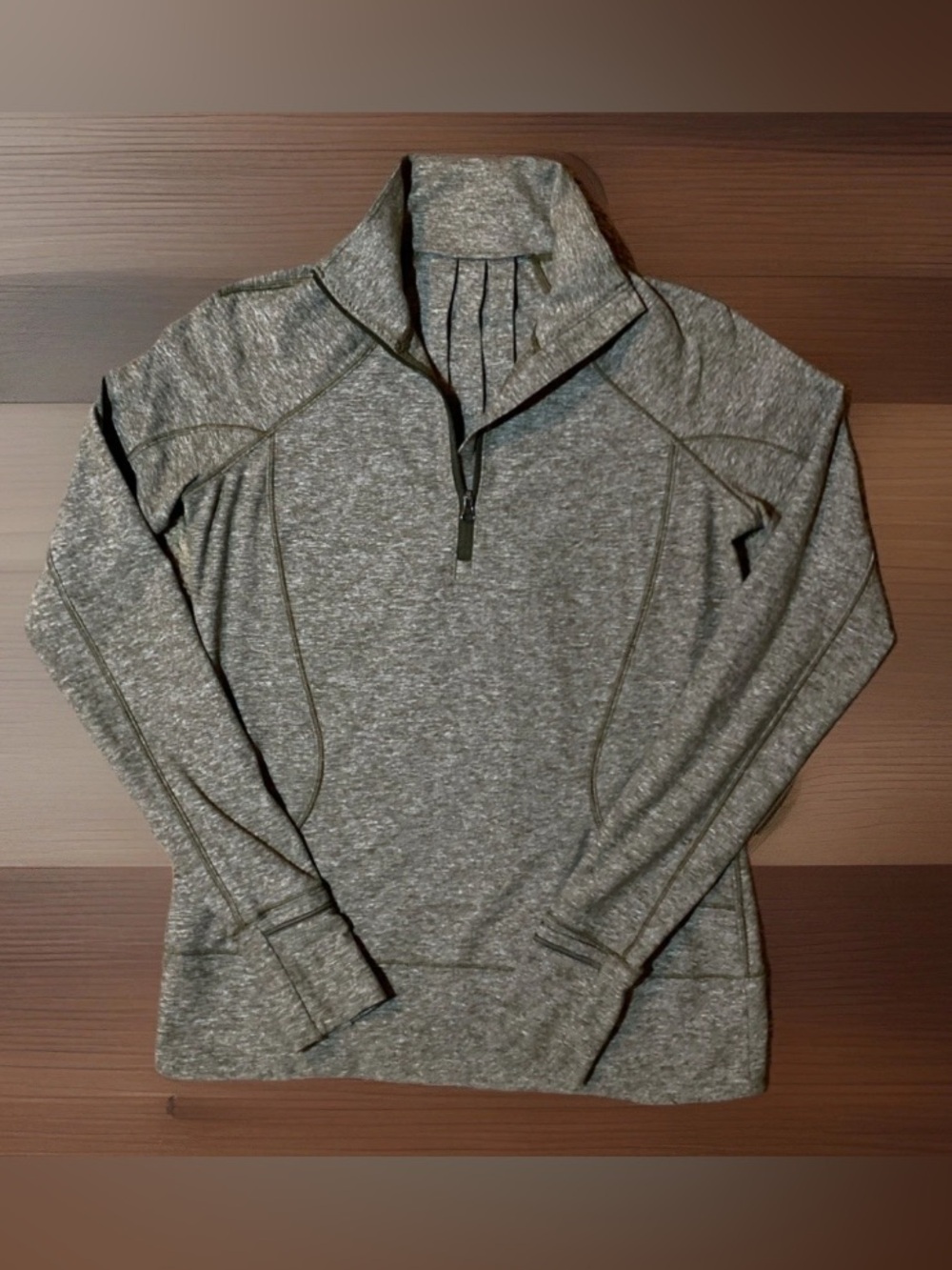 LULULEMON Rush Hour Brown Jacquard Half Zip Top Sz 6 Running Gym